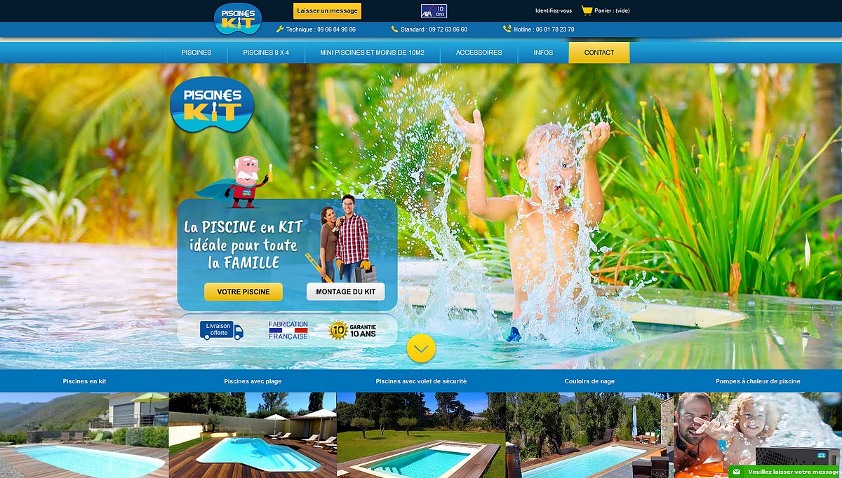 le nouveau site de Piscines kit la piscine coque polyester